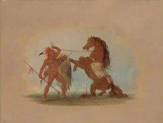 Válečník Pawnee obětující svého oblíbeného koně, 18611869.