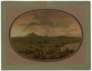 Bivak Sioux War Party při východu slunce