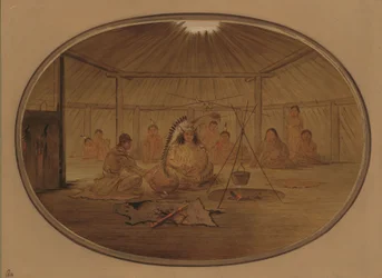 Catlin hodován náčelníkem Mandan, 18611869.