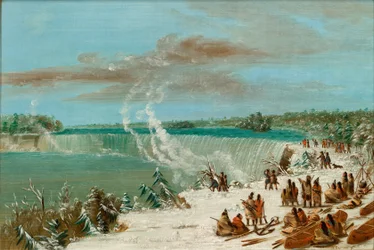 Portage Around the Falls of Niagara at Table Rock, 18471848.