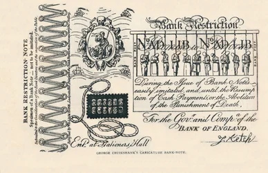 Satirická bankovka: zločin, trest a protest, 1819 1894