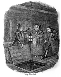Ilustrace pro „“ Oliver Twist““ (Olivier) od Charlese Dickense (1812-1870), od George Cruikshanka (1792-1878).