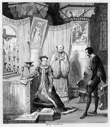 Queen Mary na příklad Simona Renarda, který se přiklonil k Filipovi Španělskému, 1840