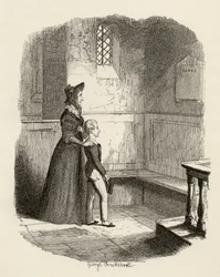 Rose Maylieová a Oliver, z „Dobrodružství Olivera Twista“ od Charlese Dickense (1812-70), 1838, vydal Chapman and Hall, 1901