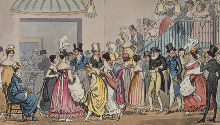 Tom a Jerry v Saloonu v Covent Garden, z Life in London od Pierce Egana, 1821 (barevná akvatinta)