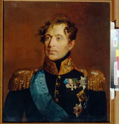 Portrét generála hraběte Michaila Miloradoviče (Miloradoviče) (1771-1825). Obraz George Dawe (1781-1829), olej na plátně. anglické umění
