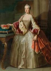 Portrét Marie Anny z Pfalz-Sulzbachu 1722-1790, princezny Bavorska.