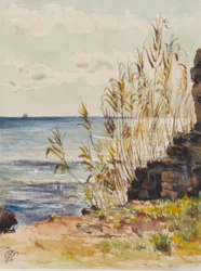 V San Remu při pohledu na Středozemní moře, 10. ledna 1878 (wc a kvaš na papíře)