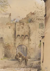 Brána v horní části Starého Města, San Remo, 1877 (wc na papíře)