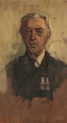 Portrét B. Baxtera, 90. a 41., kolem roku 1920 (olej na panelu)