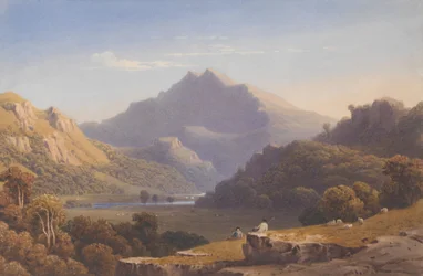 Snowdon z Llyn Nantlle, Severní Wales, 1832.