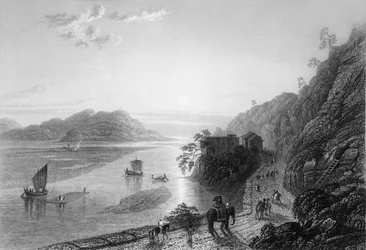 „Ganga vstupuje do plání poblíž Hurdwaru“, 1838.