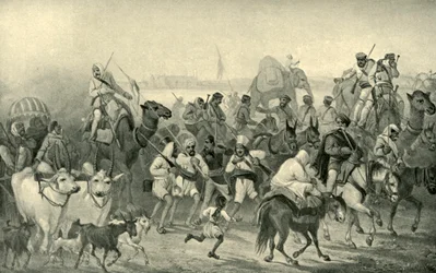 Native Auxiliaries spěchající do Dillí, 50. léta 19. století, 1901.