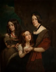 Lady Caroline Towneley se dvěma ze svých dcer, Caroline a Emily (kopie podle Francise Granta), 1860