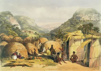 Inanda Kraal, Natal, deska 25 z The Kafirs Illustrated, 1849