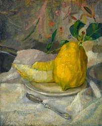 Meloun a citron, kolem roku 1900 (olej na plátně na dřevě)