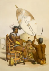 Umpanda, král AmaZuluů, tabule 11 z knihy „The Kafirs Illustrated“, 1849