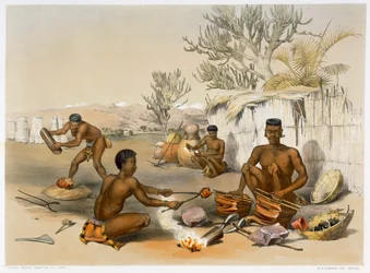 Zuluští kováři při práci, 1849