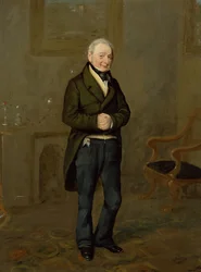 Portrét správce domácnosti v Bramham Parku, Yorkshire, identifikován jako John Pollock (1769-1837), asi 1822 (olej na plátně)