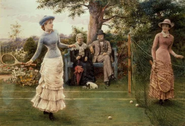 G.G. Kilburne, tenisová hra / obraz, 1882
