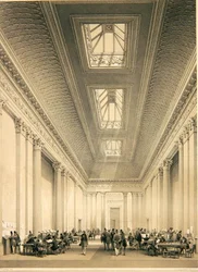 Interiér obchodní síně, Threadneedle Street, Londýn, cca 1850 (litho)