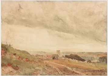 Richmond, Yorkshire (tužka a akvarel na papíře (nalepeno na kartě))