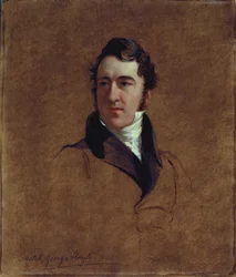 Portrétní skica Johna Poultera, 1834 (olej na mlýnské desce)