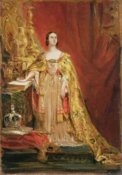 Královna Viktorie (1819-1901) skládá korunovační přísahu, 28. června 1838