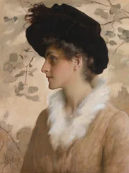 Portrét dámy, 1888 (Wc s tělovou barvou na papíře)