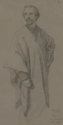 Autoportrét, 1870 (grafit na hnědém tkaném papíře)