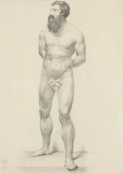 Bez názvu - Stojící mužský akt s fíkovým listem, 1844