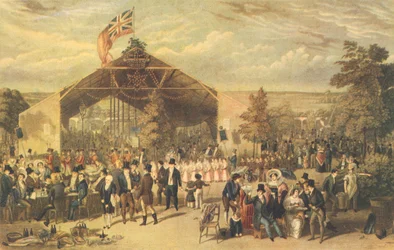 Výroční večeře The Licensed Victuallers, Mermaid Tavern, Hackney, 1866