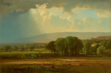 Scéna sklizně v údolí Delaware