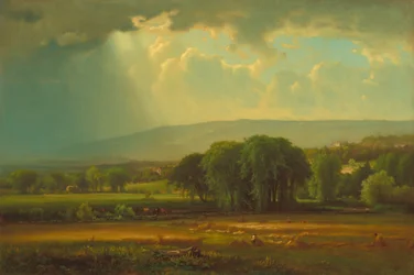 Scéna sklizně v údolí Delaware, 1867.