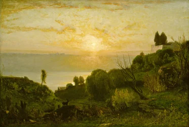 Jezero Albano, Západ slunce, c. 1874.