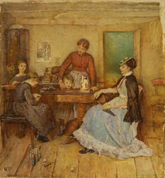 Návštěvní den, datum neznámé (akvarel na papíře)