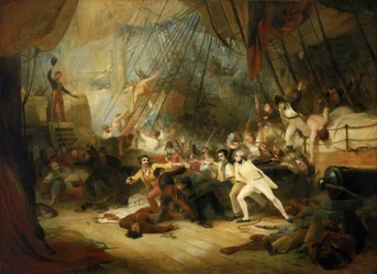 Nelson na palubě lodi San Josef v bitvě u mysu Svatého Vincenta