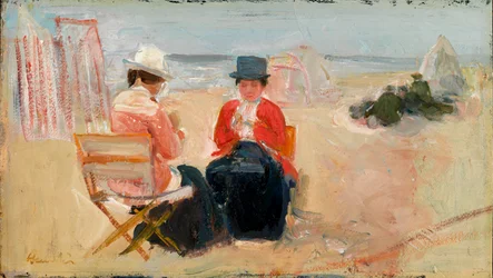 The Red Jacket, cca 1910-14 (olej na deskové desce)