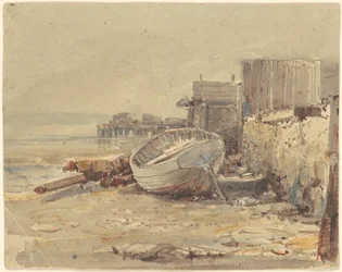 Plavidlo na pláži, asi 1880 (akvarel)