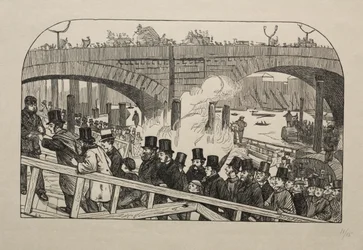 Živý proud na London Bridge - Under the Bridge, 1863.