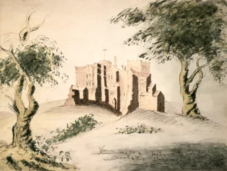 The Old Manor House of Woodstock, 18. století (wc a křída na papíře)