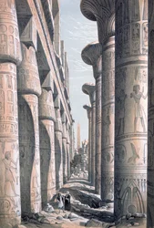 Velký chrám, Karnac, Egypt, 19. století