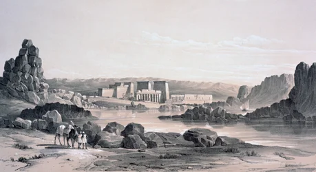 Philae, Pohled na jih, Egypt, 1843