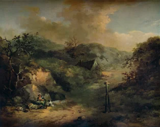 Hillside with tramps reposing, c1793