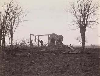 Ruiny domu paní Henry, Battlefield of Bull Run, březen 1862.