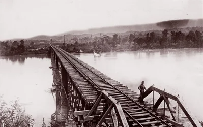 Řeka Tennessee v Bridgeportu, ca. 1864.