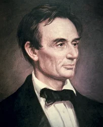 Abraham Lincoln (1809-60) (olej na plátně)