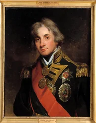 Portrét Horatio vikomta Nelsona vévody z Bronte (1758-1805) Viceadmirál Obraz od Georgese Healyho (1808-1894) 19. století. Rozměr 0,73 x 0,57 m