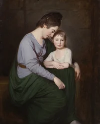 Ann Wilson se svou dcerou, Sybill, kolem 1776-77 (olej na plátně)