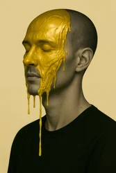 Golden Static, 2025 (akryl na plátně)